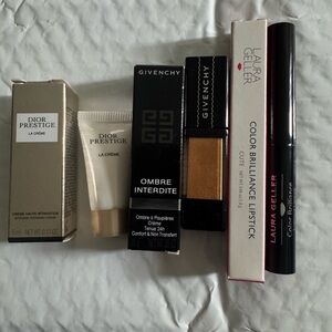 Dior Prestige La crème, Givenchy eyeshadow and Laura Geller full size Lipstick